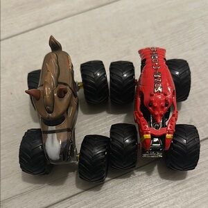 Monster Truck Toy Set - Red and Brown
